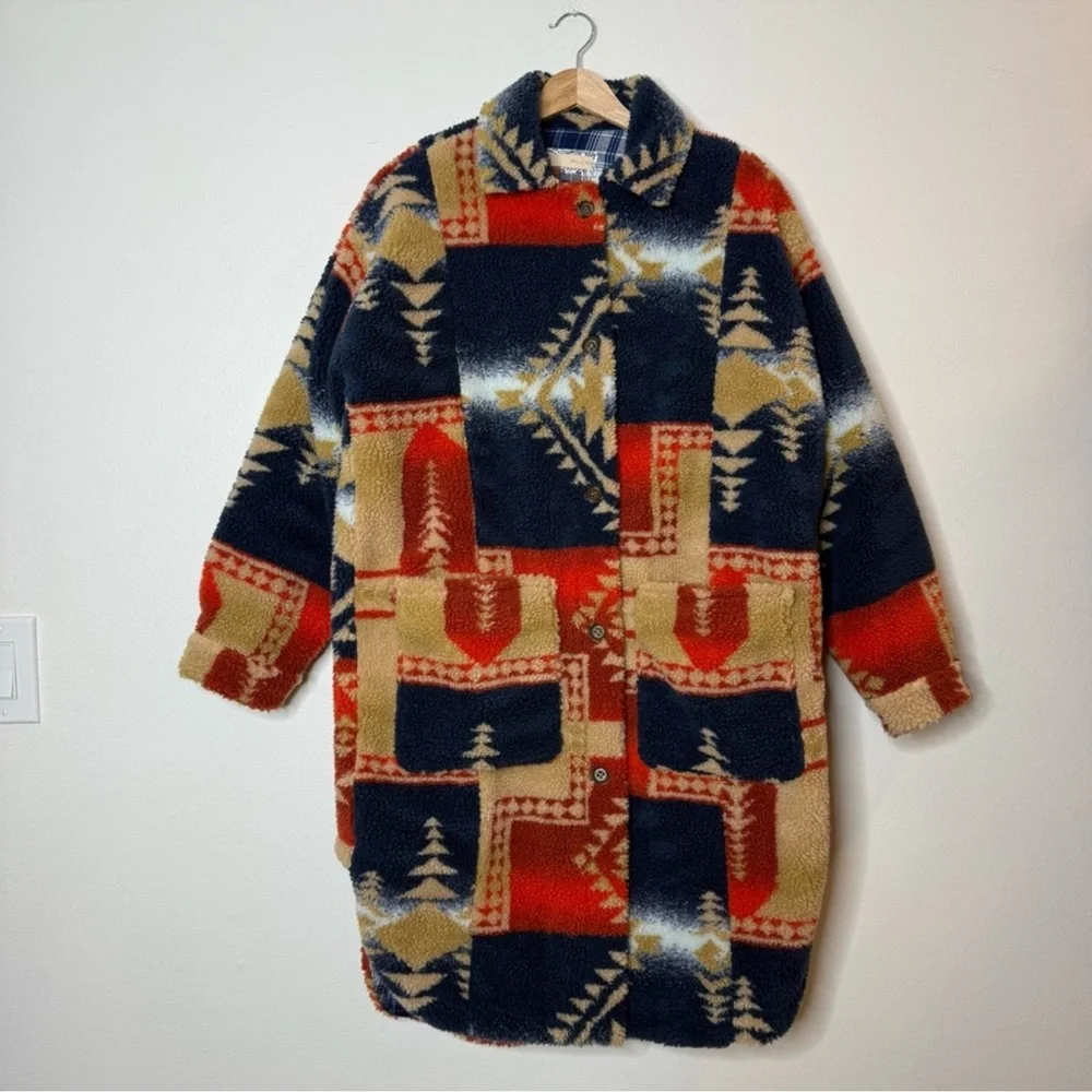 Women’s Anthropologie Pilcro Sherpa  Multicolor Patterned Coat